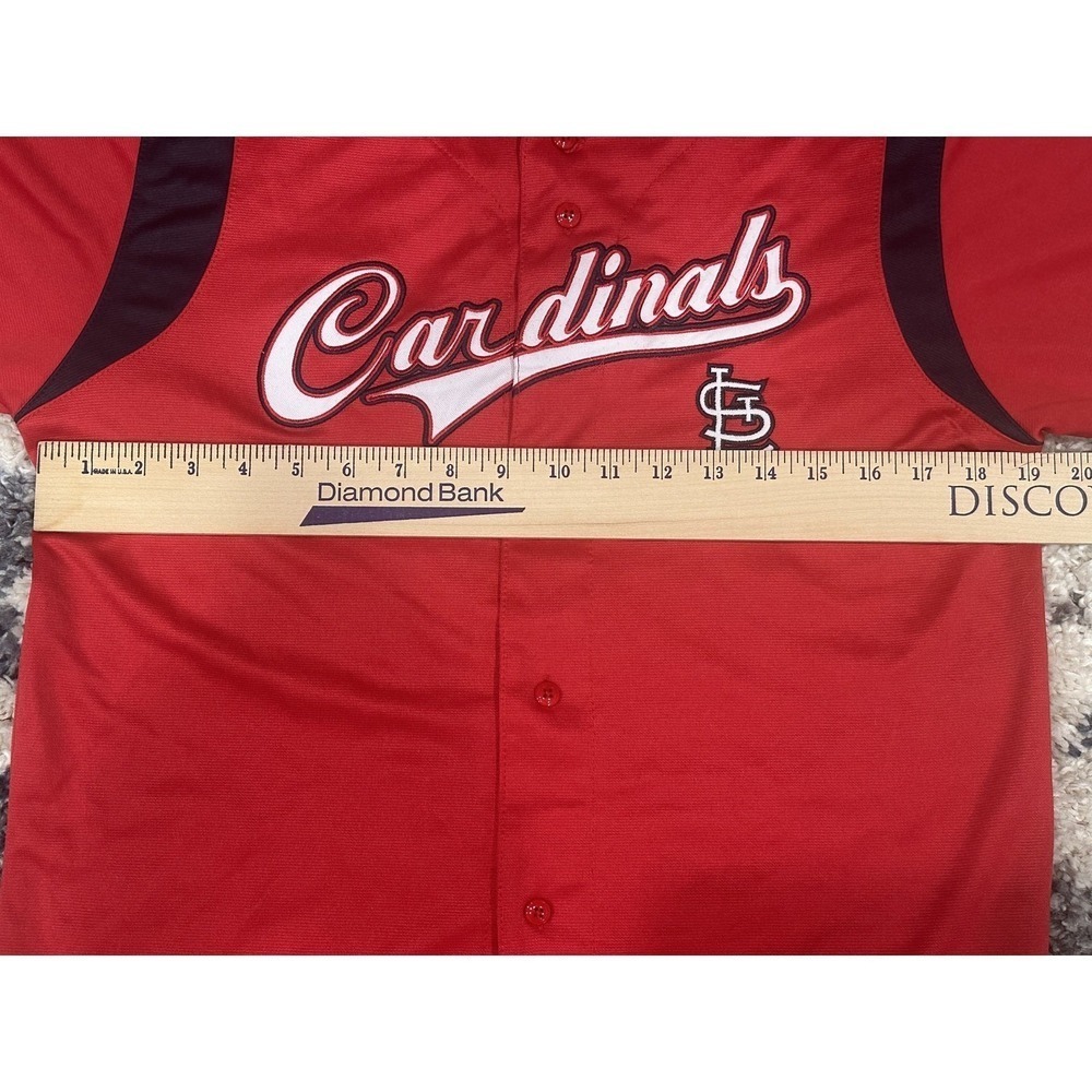 St Louis Cardinals Jersey Boys Large MLB Baseball True Fan Button Up Shirt - Picture 7 of 8